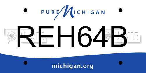 REH64B Michigan License Plate