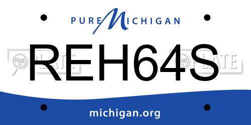 REH64S Michigan License Plate