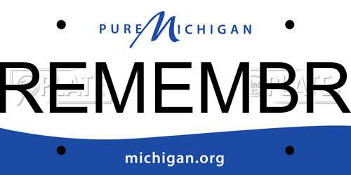 REMEMBR Michigan License Plate
