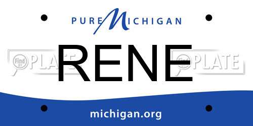 RENE Michigan License Plate