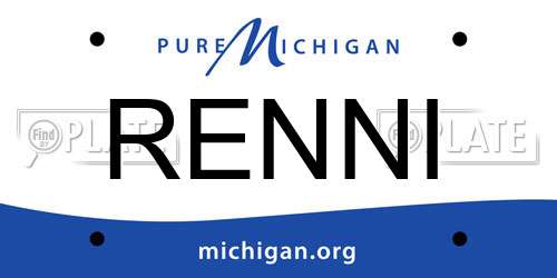 RENNI Michigan License Plate