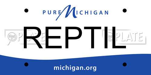 REPTIL Michigan License Plate