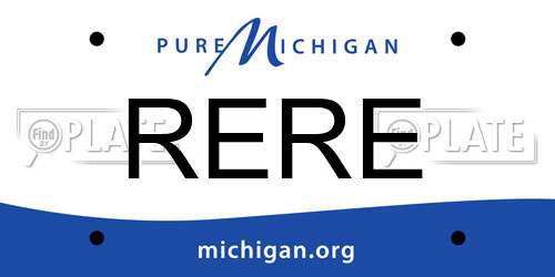 RERE Michigan License Plate