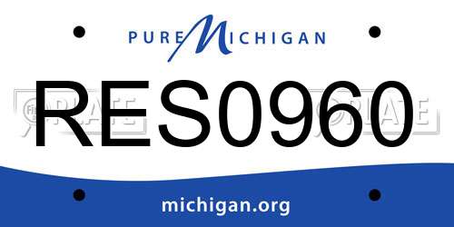 RES0960 Michigan License Plate