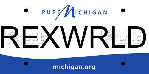 REXWRLD Michigan License Plate