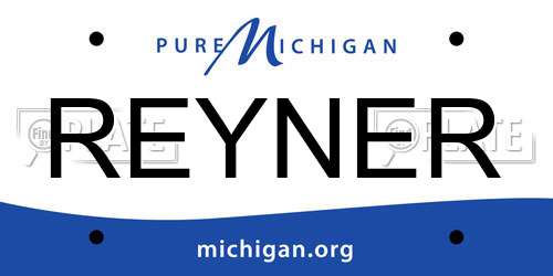 REYNER Michigan License Plate