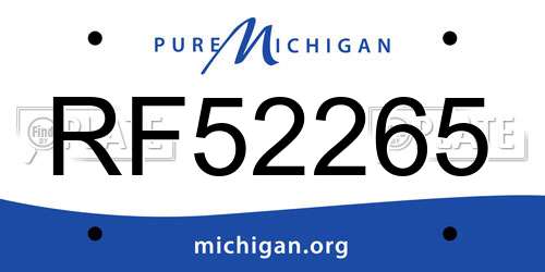 RF52265 Michigan License Plate