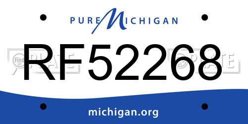 RF52268 Michigan License Plate