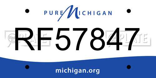 RF57847 Michigan License Plate