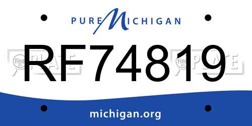 RF74819 Michigan License Plate