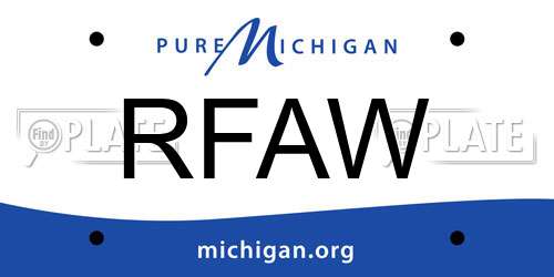 RFAW Michigan License Plate
