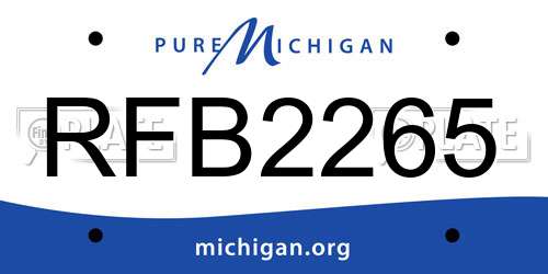 RFB2265 Michigan License Plate