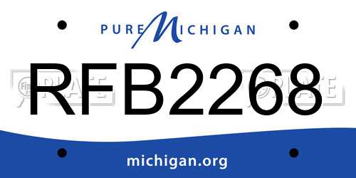 RFB2268 Michigan License Plate