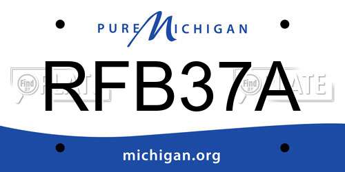 RFB37A Michigan License Plate