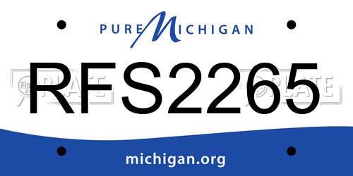 RFS2265 Michigan License Plate