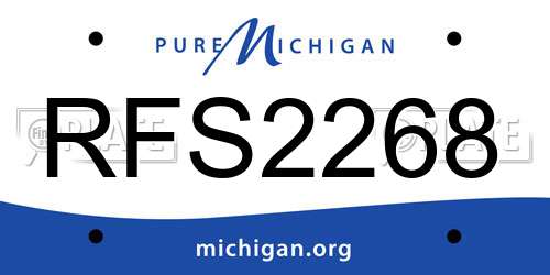 RFS2268 Michigan License Plate