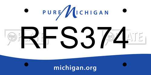RFS374 Michigan License Plate