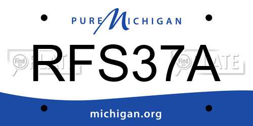 RFS37A Michigan License Plate