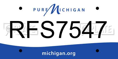 RFS7547 Michigan License Plate