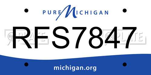 RFS7847 Michigan License Plate