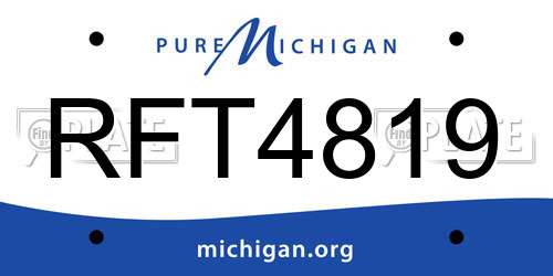 RFT4819 Michigan License Plate