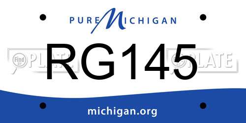 RG145 Michigan License Plate