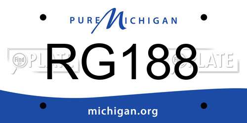 RG188 Michigan License Plate