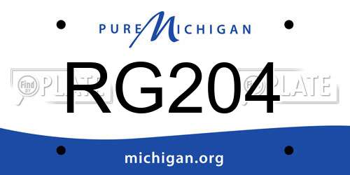 RG204 Michigan License Plate