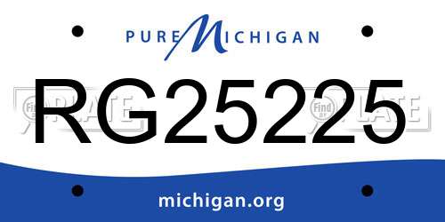 RG25225 Michigan License Plate