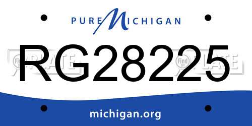 RG28225 Michigan License Plate