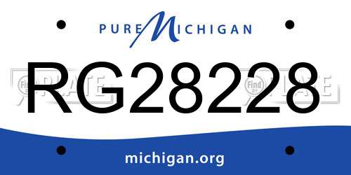 RG28228 Michigan License Plate
