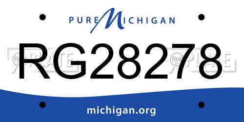 RG28278 Michigan License Plate