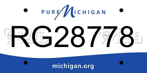 RG28778 Michigan License Plate