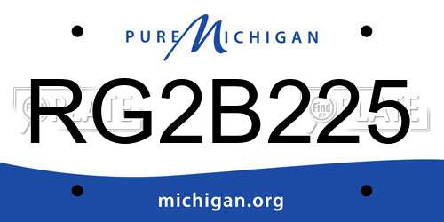 RG2B225 Michigan License Plate