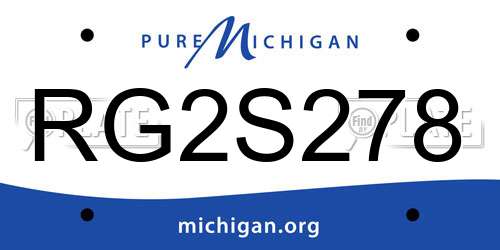 RG2S278 Michigan License Plate