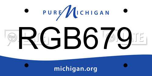 RGB679 Michigan License Plate