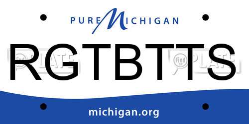 RGTBTTS Michigan License Plate