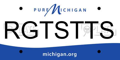 RGTSTTS Michigan License Plate
