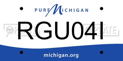 RGU04I Michigan License Plate