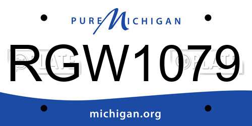 RGW1079 Michigan License Plate
