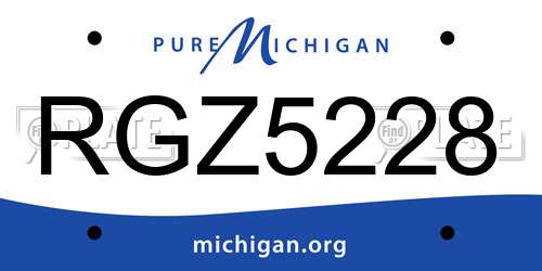 RGZ5228 Michigan License Plate