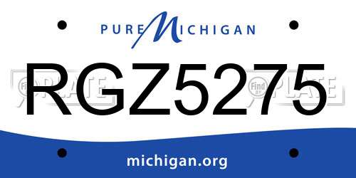 RGZ5275 Michigan License Plate