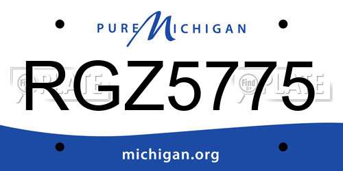 RGZ5775 Michigan License Plate