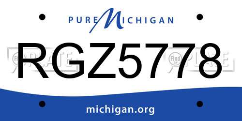 RGZ5778 Michigan License Plate