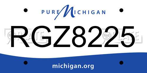 RGZ8225 Michigan License Plate