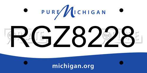 RGZ8228 Michigan License Plate