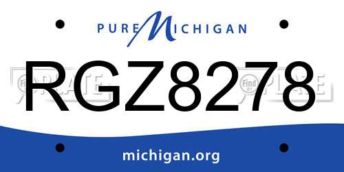 RGZ8278 Michigan License Plate