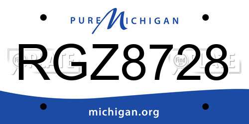 RGZ8728 Michigan License Plate
