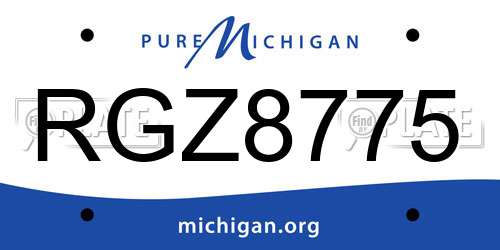 RGZ8775 Michigan License Plate