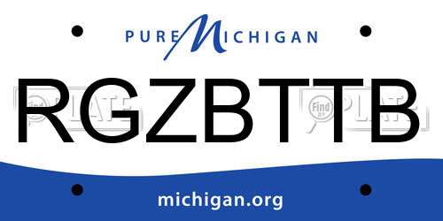 RGZBTTB Michigan License Plate